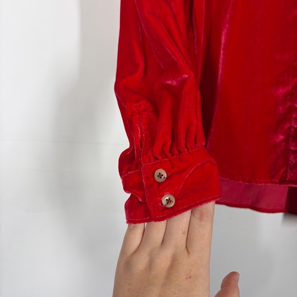 Anthropologie Pilcro Velvet Puff Sleeve Top Size Small - Picture 9 of 10